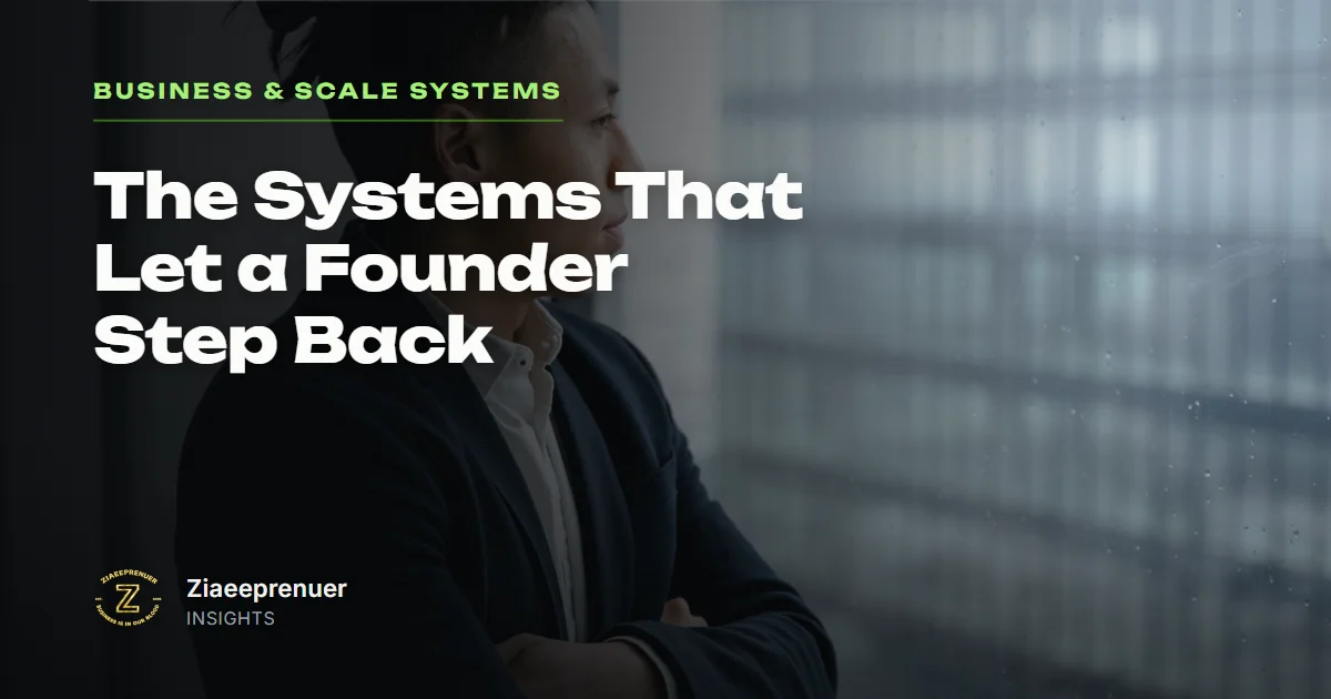 The Systems That Let a Founder Step Back